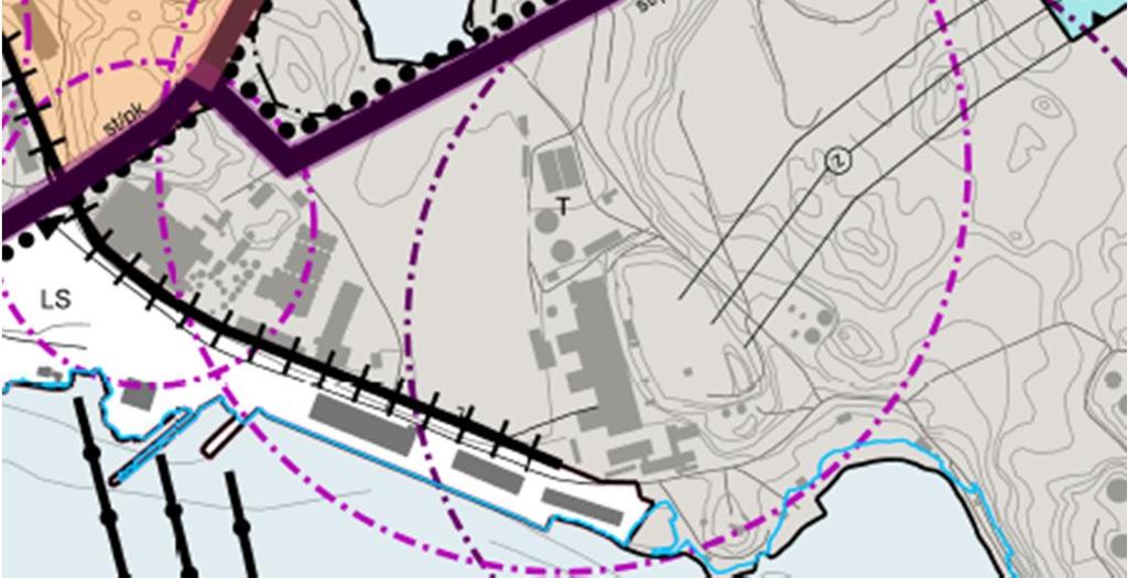 vastaavaan käyttöön osoitetut alueet niihin kuuluvine suojavyöhykkeineen sekä liikenne- ja yhdyskuntateknisen huollon alueineen. Alueelle ei saa sijoittaa uutta asumista ilman erityisperusteita.