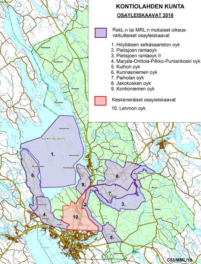8 1.3.1 Osayleiskaavat Kuva 3.