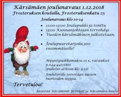 Lomakkeita tuen hakemiseksi saa kunnan asiointipisteestä (Haapajärventie 1) ja sen voi myös tulostaa kunnan nettisivuilta osoitteesta www.karsamaki.
