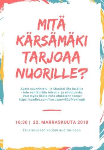 KÄRSÄMÄEN ASUNNOT OY kulttuuritoimintaa harrastavat kuntalaiset voivat hakea kulttuuriavustusta. Avustustoiminta on harkinnanvaraista ja kohdennettua. Hakemukset toimitetaan asiointipisteeseen 29.1.