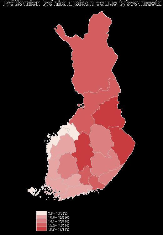 ENÄÄ VAIN HARVASSA KUNNASSA TYÖTTÖMYYS VÄHENTYNYT VUODEN AIKANA.