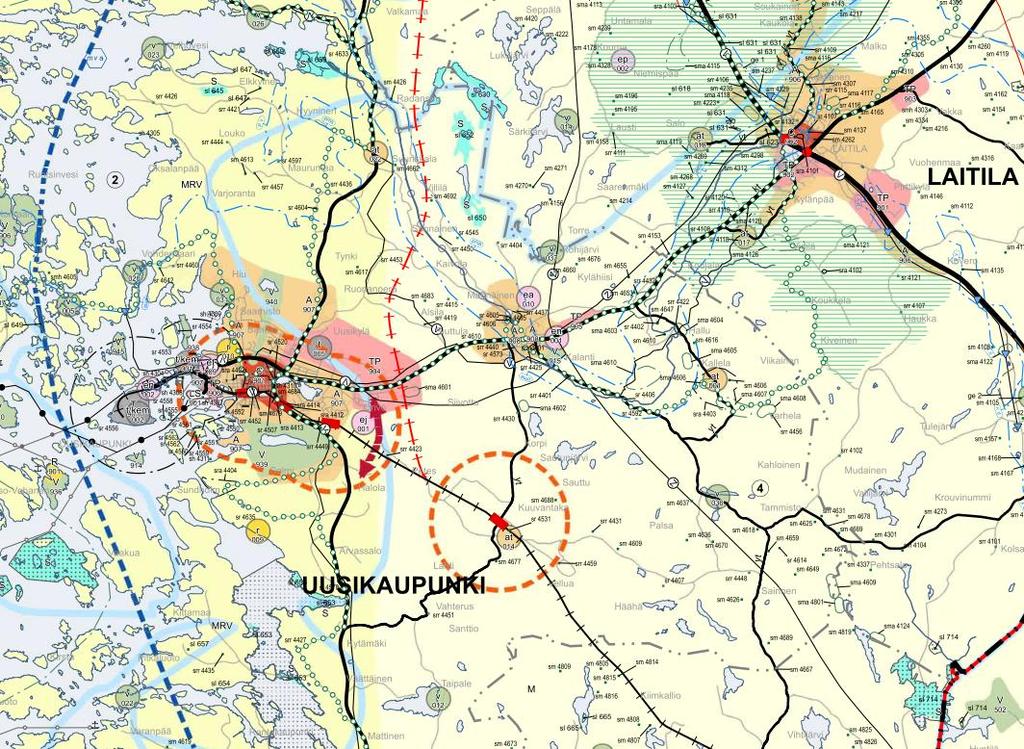 Maakuntakaavan aluevaraukset ja muu sisältö toimivat lähtökohtina osayleiskaavan laadinnassa.