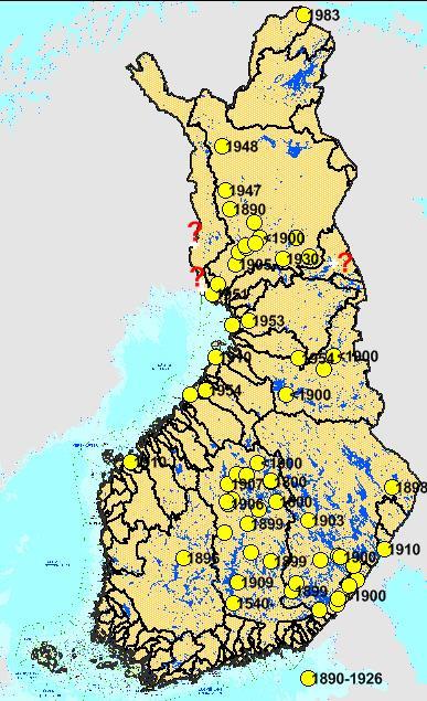 Ankerias Suomessa Luontainen levinneisyys lähes