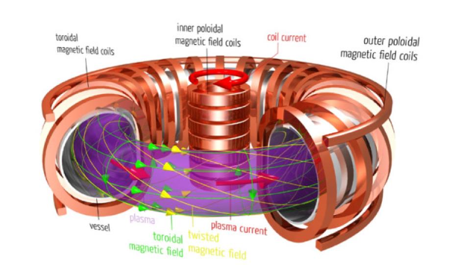 1.8. FUUSIOREAKTORI 55 Kuva 1.8: Periaatekuva tokamak-tyyppisestä reaktorista. Lähde: Max-Planck Institut für Plasmaphysik.