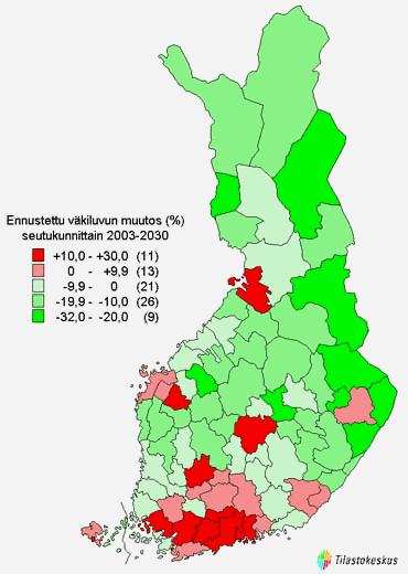 Vesihuoltoon vaikuttavia muutostrendejä Muutostekijä Väestökehitys Mitä näköpiirissä?