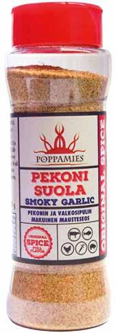 Koko: 100 g / HoReCa PEKONISUOLA SMOKY GARLIC Poppamies Pekonisuola on pekonin makuinen, mutta myös vegaaneille