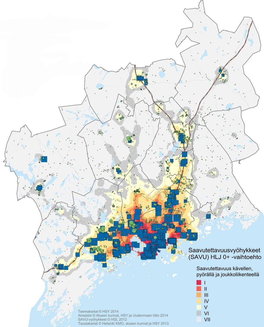 Maankäytön, asumisen ja liikenteen yhteensovittaminen, liikennepalvelut Vuosina 2012-2013 valmistuneista asunnoista 70 % (16 000 asuntoa) sijoittui alueille, joilla palvelut ja työpaikat ovat