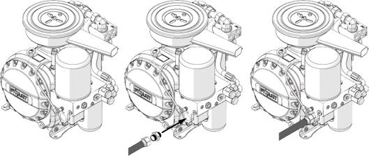 ASENNUS Kompressori voidaan kytkeä ilmansyöttöjärjestelmään oikeanlaisella liittimellä ja sulkuventtiilillä (lisävarusteita).