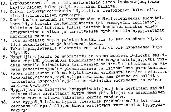 Ilmailuviranomainen hyväksyi varomääräykset seuraavalla, 2.6.