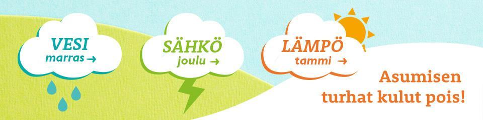 www.energiakisa.fi Taloyhtiöt kisaavat taas kolmen kuukauden ajan vesi-, sähkö- ja lämpösarjoissa. Jokaisen sarjan voittaja palkitaan.