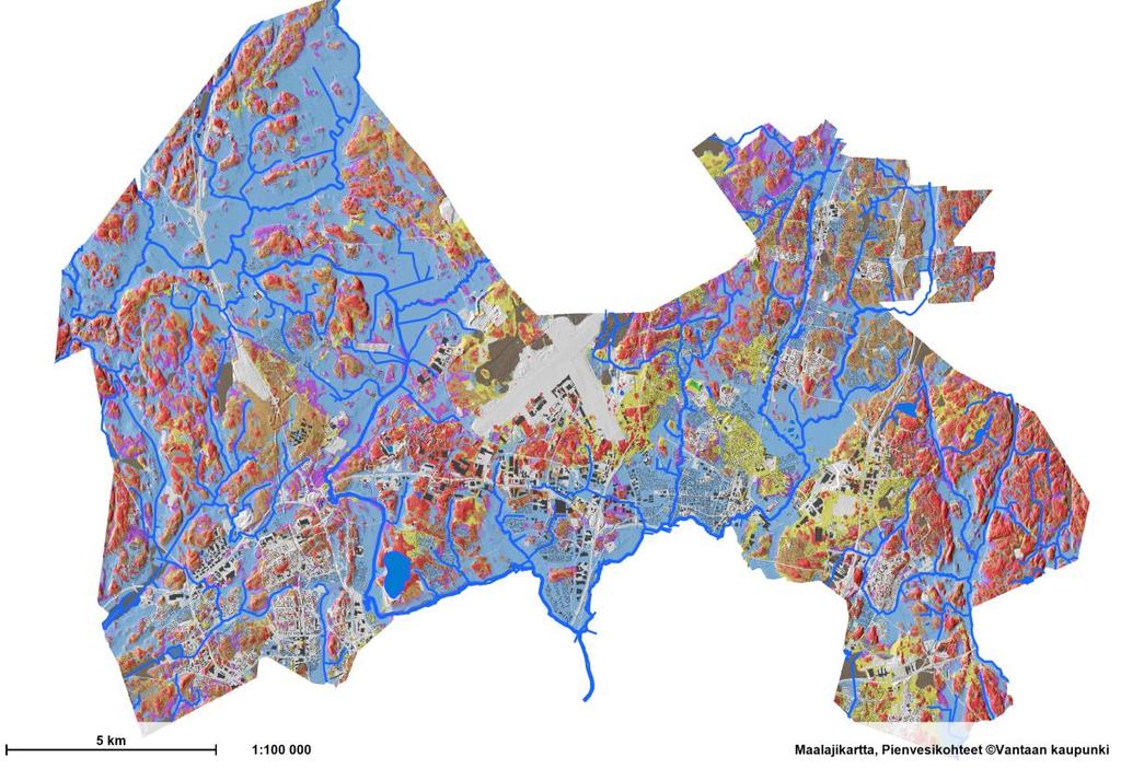 Hulevesitulvariskien alustava arviointi Vantaalla 5 / 20 Vantaalla ei ole merialuetta, joten merivesitulvat eivät suoraan koske Vantaata. Vesialueen osuus on alle 1% kokonaispinta-alasta.