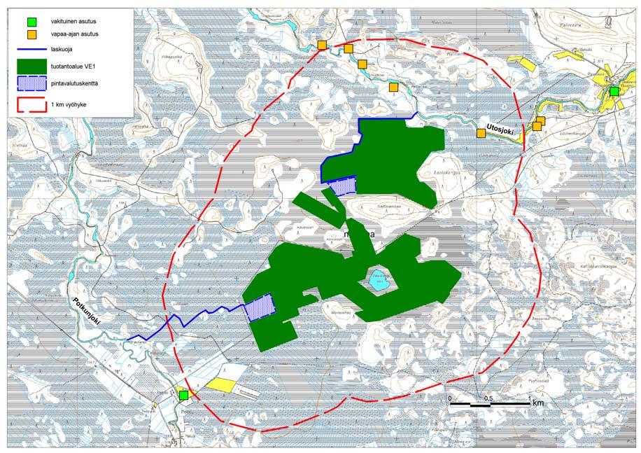 28 (55) Kuva 7. Pilkkasuon lähiasutus sekä lähiympäristö 1 km:n vyöhykkeeltä. 4.1.2 Kaavoitustilanne Suunnittelualueelle ei ole laadittu asema- tai yleiskaavaa.