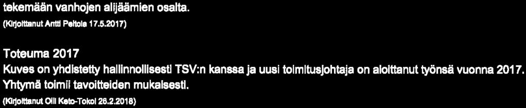 . 2.2018) Keski-Uudenmaan Informaatioteknologia Oy (Kuuma ICT) Pirkka Ruishalme Pentti Laari Pentti Laari Konsemipalvelut Omistaja 28,50 % Yhteisön intressit: Turvata kustannustehokkaat ja laadukkaat