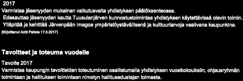 JÄRVENPÄÄ EltNVfllNAIhlN IIUITTUUIUKAUMIIIKI 27. 04. 2018 Tilikausi: Ympäristökeskuksen organisointi selvitetään maakuntauudlstus (KI])oNanut Antti Paltola 17. 5.) huomioiden sopijakuntien kanssa.