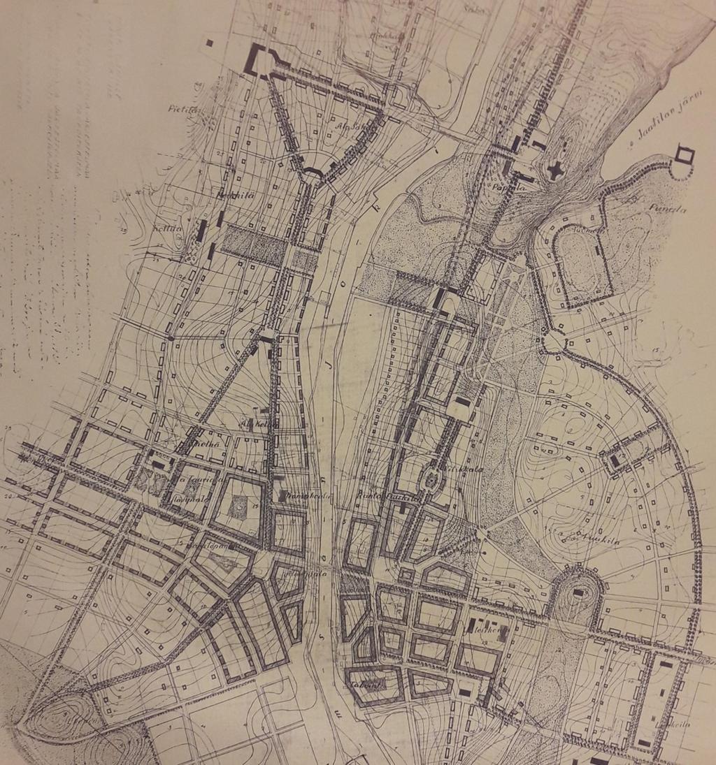 20 Kuva 2-7. Ote Jämsän vuoden 1921 asemakaavasta.