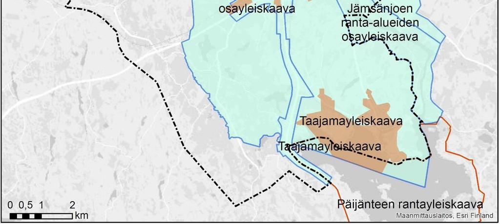 Asemakaavoittamattomat alueet osayleiskaava-alueella ovat rakennusjärjestyksen