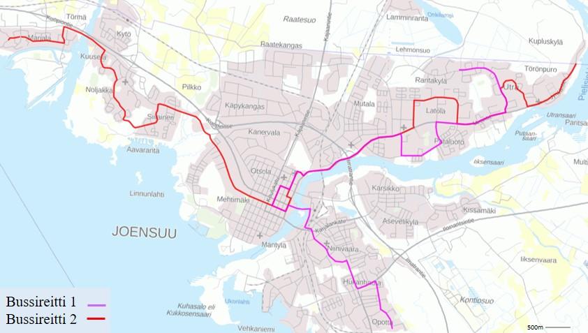 Tämä Pro gradu työn aihe rajautuu maantieteellisesti Joensuun kaupungin keskusta alueelle eli niin sanotun kantakaupungin alueelle. Tutkimusalue näkyy kartassa 1.