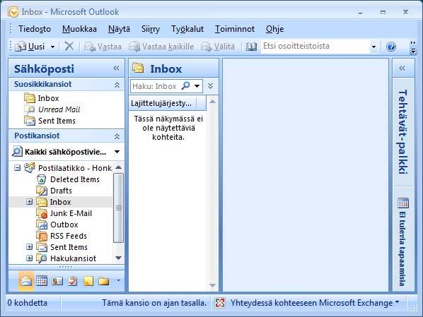 Valmis käytettäväksi Käynnistä Office Outlook 2007 ja