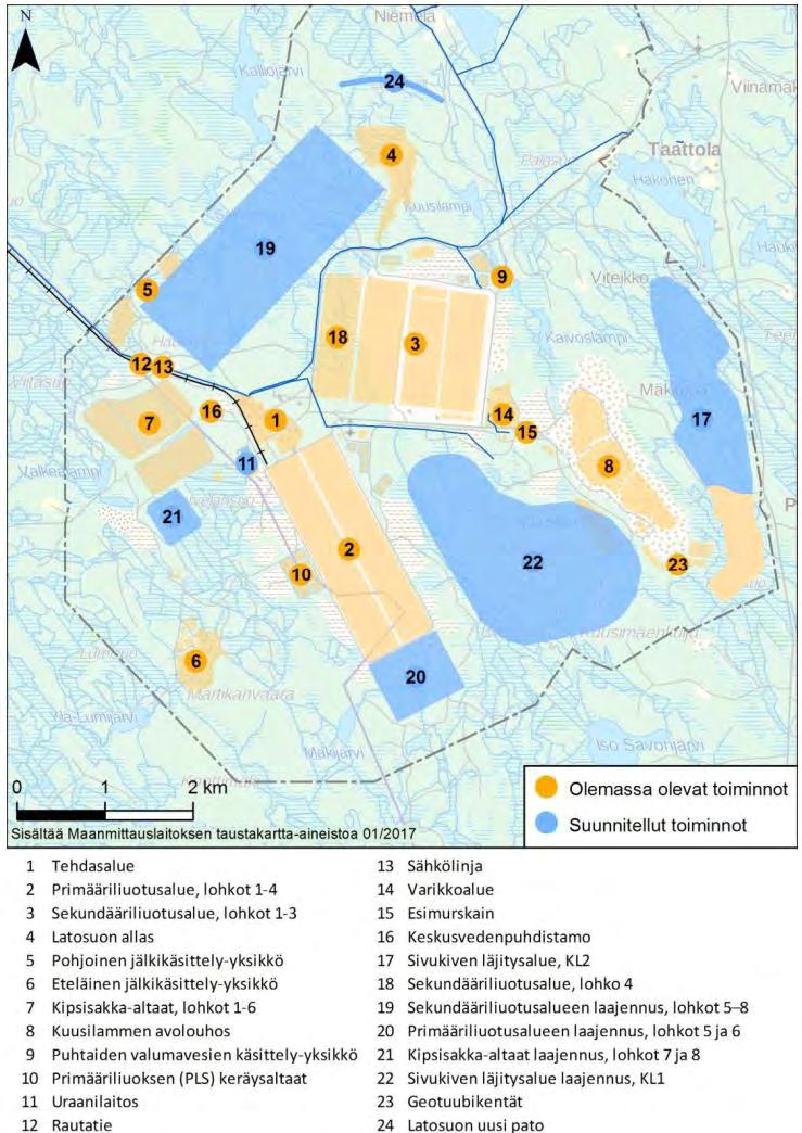YMPÄRISTÖVAIKUTUSTEN ARVIOINTISELOSTUS 15 3.3 Terrafamen nykyinen ja suunniteltu toiminta Terrafamen kaivospiirin pinta-ala on noin 60 neliökilometriä.