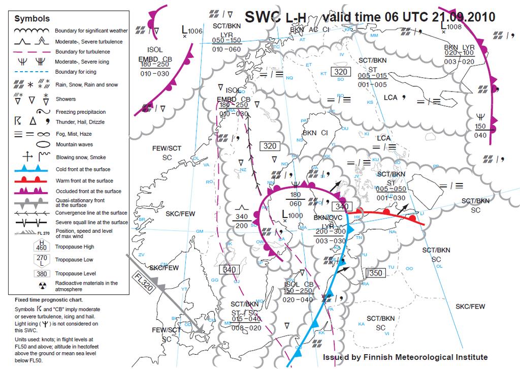 Lentosäätuotannosta yleisesti Havainnot (METAR, MET REPORT, SPECIAL) TAFit 26 lentokentälle TREND Helsinki-Vantaalle SIGMET Finland FIR:iin Varoitukset (WXREP, SPECIAL AIREP) SW-kartta Skandinavian