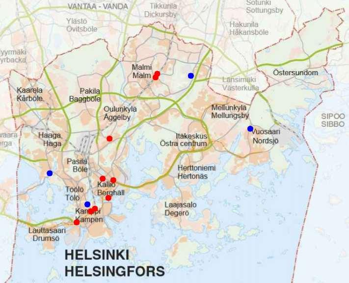 35 6 CASE -TAPAUKSET Runsaasti onnettomuuksia keränneet ja jopa suuria kasaumia tapahtuneista onnettomuuksista muodostaneet paikat valittiin tarkemman analyysin alle.