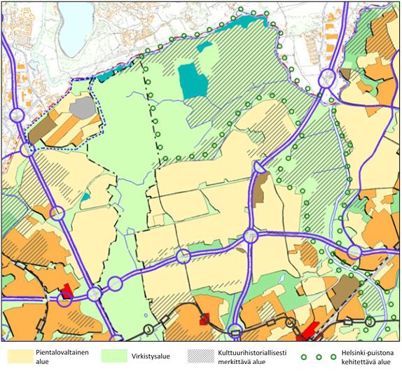Ote Helsingin yleiskaavan 2002 kaavakartasta. Helsingin uusi yleiskaava ei vielä ole lainvoimainen. Helsingin kaupunginhallitus on hyväksynyt Helsingin uuden yleiskaavan 17.10.