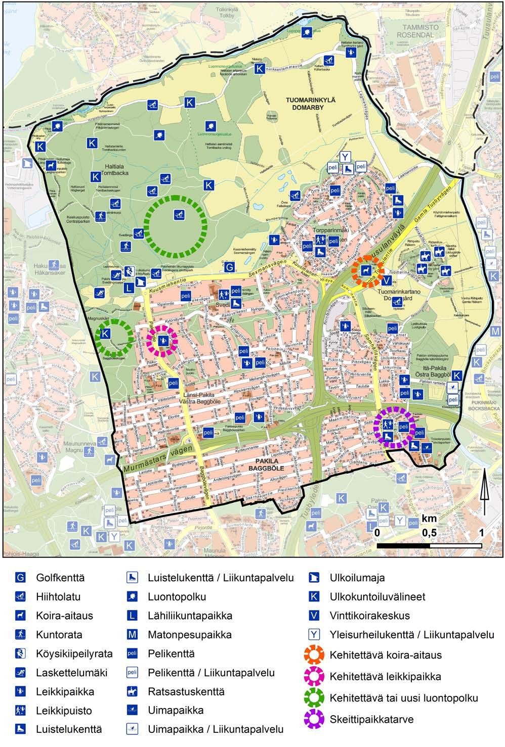 Palveluverkosto viheralueilla ja