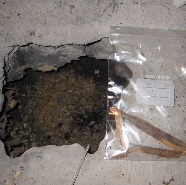 Tutkimusselostus 53 (86) eristeenä käytetystä kutterinlastusta. Vertailunäytteessä todettiin epäily mikrobikasvusta materiaalissa. Materiaalinäytteiden näytteenottopaikat on esitetty liitteessä 1.