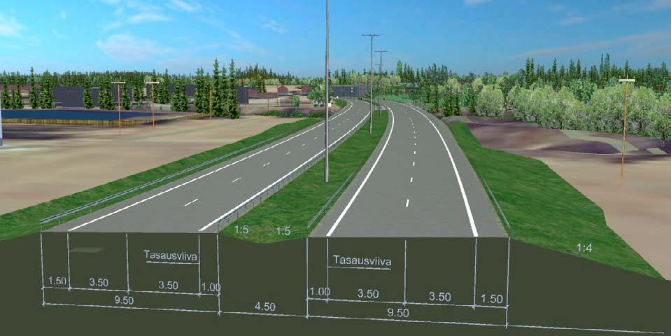 3.1 Yleistä Hankeosa 1B käsittää valtatien 12 rakentamisen 4,5 km:n matkalta Okeroisten eritasoliittymän itäpuolelta valtatielle 4. Uusi linjaus ohittaa Lahden kaupungin keskustan sen eteläpuolitse.