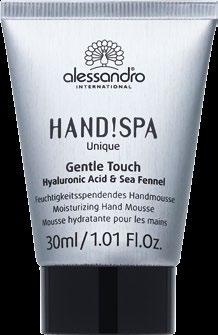 HANDSPA GENTLE TOUCH Välittömästi vaikuttava Hyaluronihappoa ja merifenkolia sisältävä käsivoidevaahto naisille ja miehille.