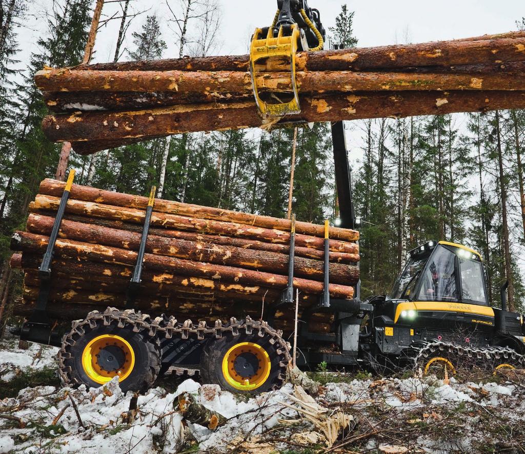 PONSSE K121 KUORMAIN UUT TA VOIMA A KUORMANKÄSIT TELYYN UUDELL A OPTIOLL A ALHAISEMPI PINTAPAINE KUORMATRAKTORIN PITKÄ TELI PONSSE Wisent-, Elk- ja Buffalo 8-pyöräisiin malleihin on saatavilla uusi