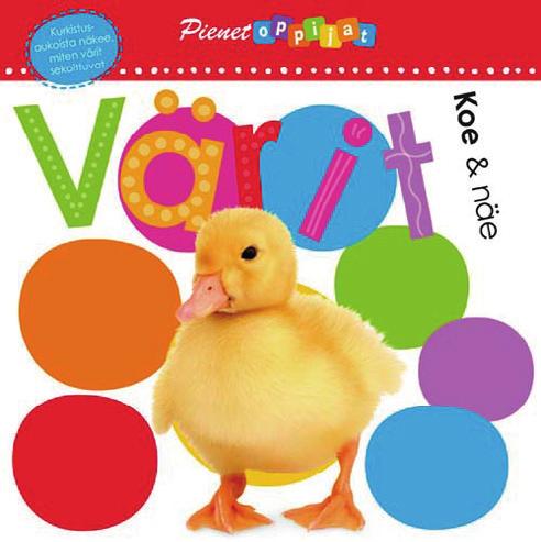 Värikäs lastenkirja, jossa opitaan yhdistämään asioita, sanoja ja värejä toisiinsa.