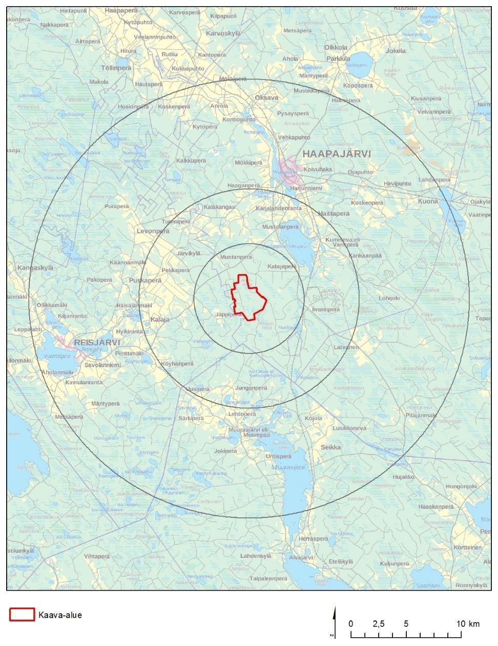 5 km 10 km 20 km Kuva 1. Kaava-alue.