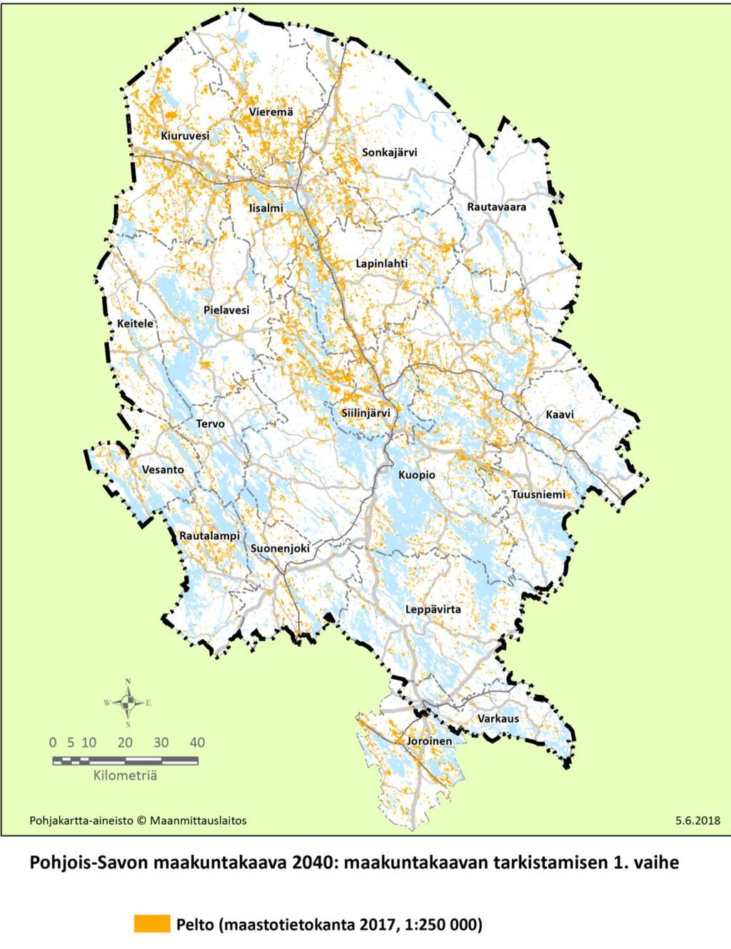 Keskeiset vaikutukset; maatalousalueet Maatalousalueiden aluevarausmerkintöjen (MT) kumoaminen ja maatalouden huomioiminen maakuntakaavan yleismääräyksessä