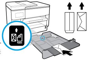 4. Aseta kirjepaperi pystysuuntaisesti ja tulostuspuoli alaspäin.