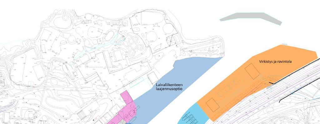Vesiliikenneselvitys 10 3.6 Vaihtoehto 3 (korkea silta) Tässä vaihtoehdossa sillan alikulkukorkeus on n. 5,0 5,5 metriä, jolloin laivat voivat kulkea sillan alta mastot kaadettuna.