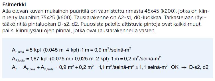 Rakennustarvikkeiden ja pintojen luokitus Ritilöiden