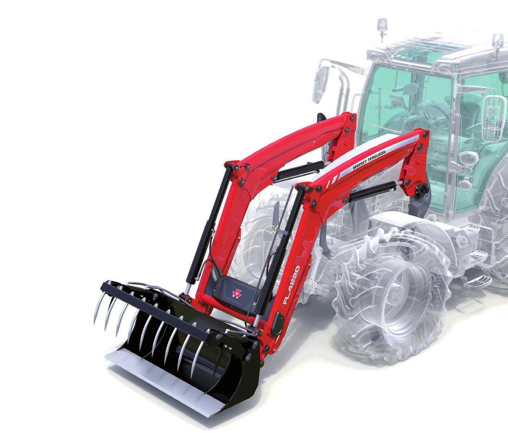09 MASSEY FERGUSON Jopa 50 % kestävämpi uusitun rakenteen ja taottujen ja valettujen aisojen osien ansiosta.