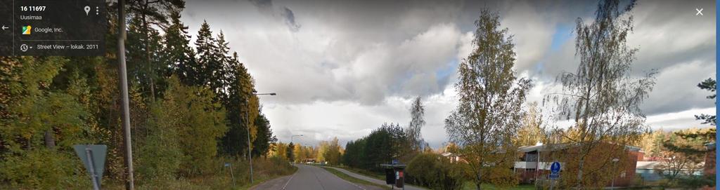 Näkymä Matinkyläntieltä länteen, n. paalulta 2800. Lähde GoogleMaps. Arvio maaperästä: Kaikki linjaukset sijaitsevat pääsääntöisesti savialueilla.