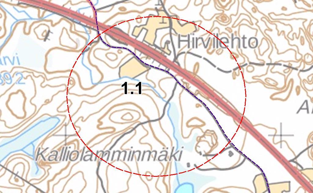 1.1. Ojastenmäentie Tielle pääsee kulkemaan sen kaakkoispäästä, missä se risteää valtatien 12 kanssa. Tie on asfaltoitu parin sadan metrin matkalta, jonka jälkeen se muuttuu soraiseksi hiekkatieksi.