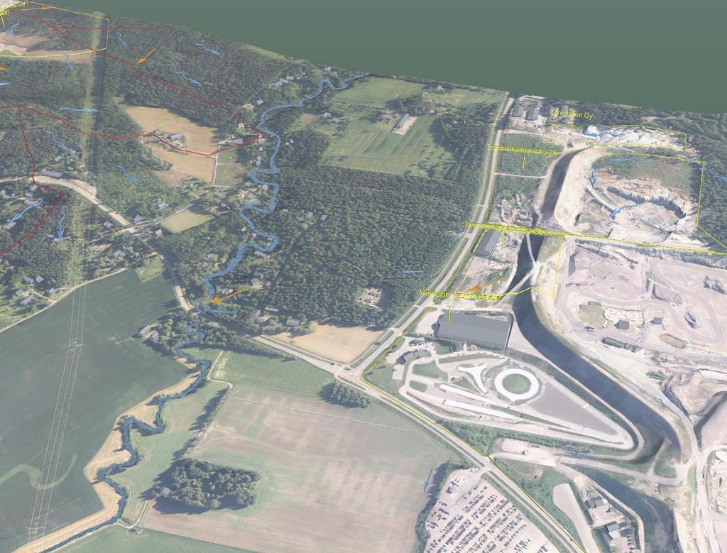 Tuusulanjoki Circulation Oy - AVI edellyttänyt 200 m3 tasausallasta - Hulevesien purku avo-ojien kautta Tuusulanjokeen Vantaan vauhtikeskus - Hulevesisuunnitelmat öljynerotuksilla ja viivytysaltailla
