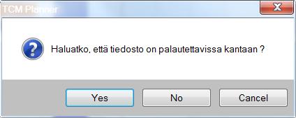 Mikäli on päivittänyt aikataulun tiedot ja haluaa nähdä alkuperäisen tilanteen, ei pidä tallentaa hanketta kantaan. Tällöin hankkeen voi avata uudesta päivittämättä tietoja.