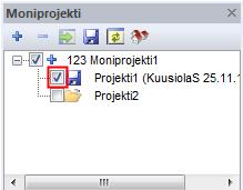 3.7.3 Projektien muokkaaminen ja tallentaminen moniprojektissa Mikäli moniprojektiin lisättyjen projektien tietoja, kuten tehtäviä, halutaan muokata moniprojektissa, niin ko.