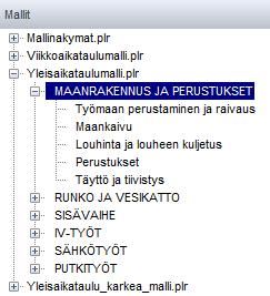 4.1.4 Tehtävien lisääminen käyttämällä malliprojekteja Yksittäisiä tehtäviä ja isompia tehtäväkokonaisuuksia voi lisätä projektiin Galleria-paneelin Mallit -toiminnon avulla.