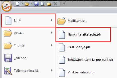 6. Hankinta-aikataulu Hankinta-aikataulu voidaan laatia omana aikatauluna, osana yleisaikataulua tai Tocomankokonaisratkaisua käytettäessä saadaan yleisaikataulun ajoitustiedot tuotua