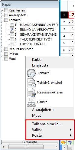 Jos ominaisuutta käyttää paikka-aikakaaviossa, niin usein kannattaa laittaa päälle myös asetus "Vain aika-alue", jolloin tietoja rajataan vain aika-alueella.