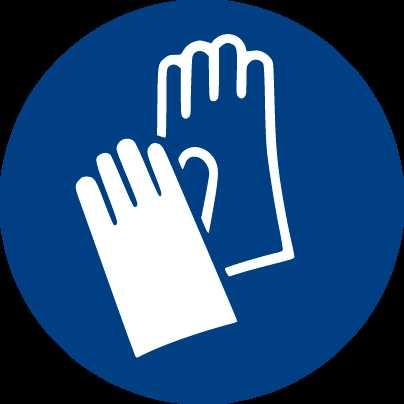 KOHTA 8: ALTISTUMISEN EHKÄISEMINEN JA HENKILÖNSUOJAIMET (jatkuu) Varoitusmerkki Henkilönsuojain Merkintä CEN-standardit Havainnot Käsien suojaus on pakollista Vähäisiltä riskeiltä suojaavat