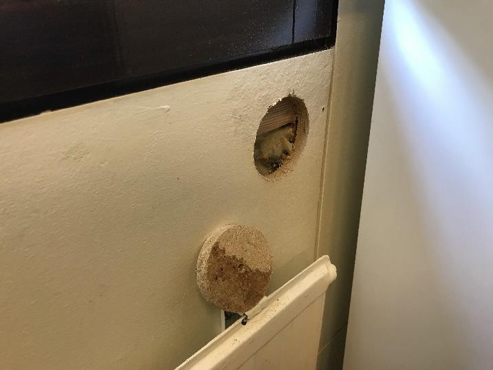 pohjoisen puoleisessa sokkelissa, jonka kosteusrasitusta on pyritty alentamaan