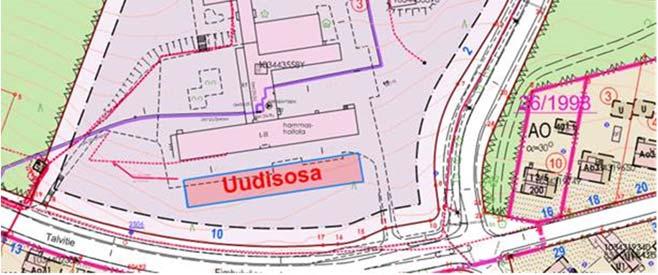 Alla olevassa kuvassa on esitetty mahdolliset sijoituspaikat elementtirakennukselle. Kuva 3. Mahdolliset sijoituspaikat tilaelementille 4.1.