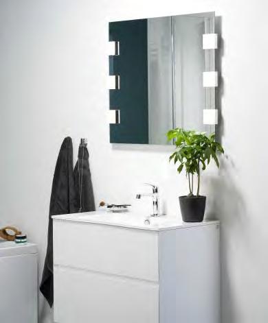 Kaunis peili upotetulla LED-valaisimella on saatavilla usean eri kokoisena 4.